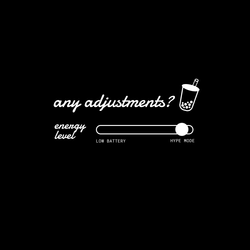 any adjustments? energy level tee