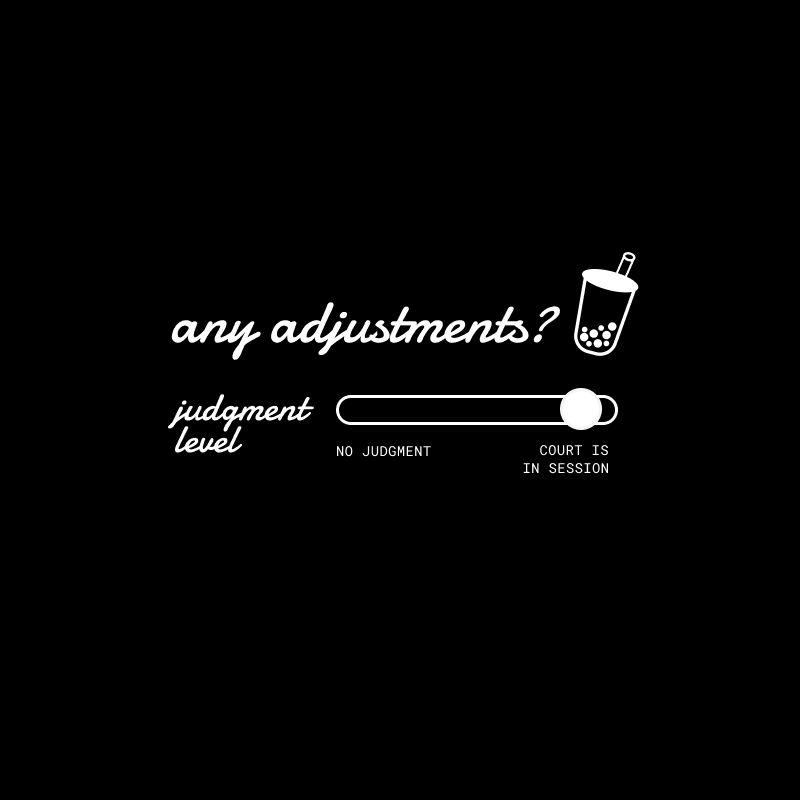 any adjustments? judgment level tee